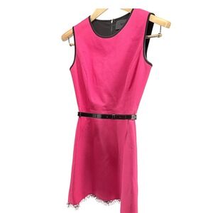 Miss Wu Dress Size 2 Pink Black‎ Lace Mini Sleeveless Barbiecore Sexy Cocktail